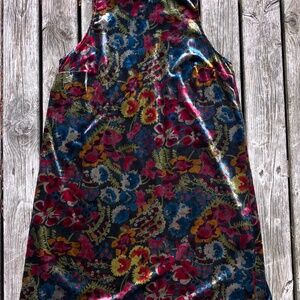 Loft Crushed Velvet Floral Shift Dress – Size XS (NWT)